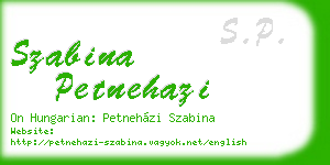szabina petnehazi business card